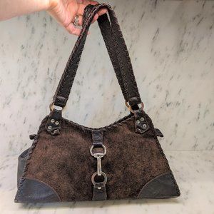 Carla Mancini Brown Suede and leather satchel